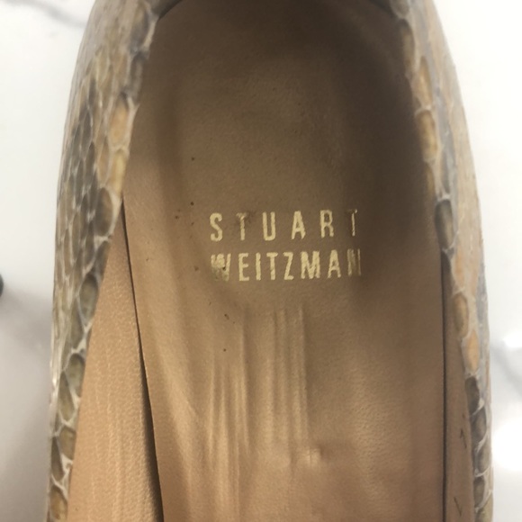 Stuart Weitzman Snakeskin Peep Toe size 7 - Picture 5 of 8